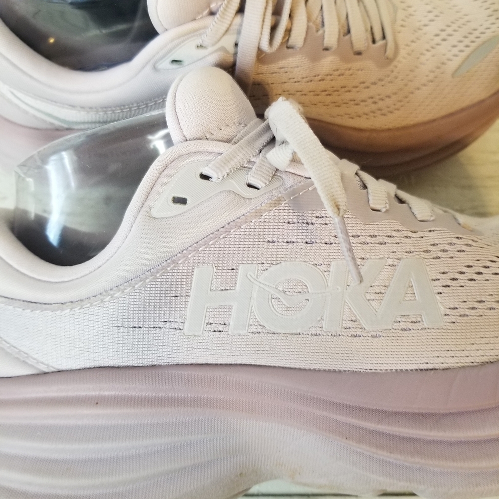 Hoka Bondi 8 Lavender Color Athletic Walking Comfort Running Shoe - Picture 9 of 16